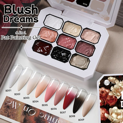 Gel Nail Polish 9-Color Ombre Palette for Gradient and Stamping Art with UV/LED Cure, 7 Series
