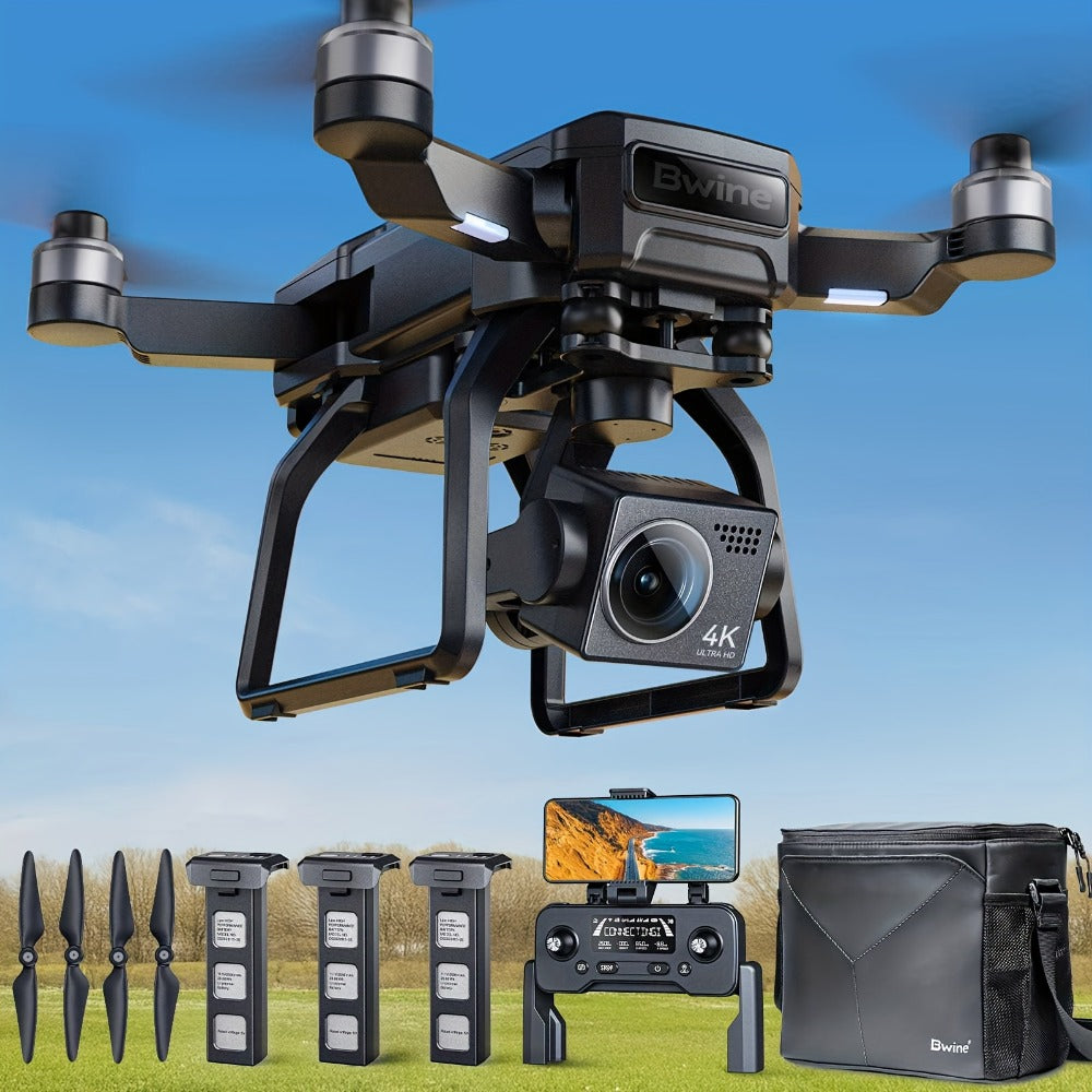 Bwine F7GB2 4K GPS Drone with 3-Axis Gimbal – 8.2MP Ultra-HD Camera 50-Min Flight Time 3.2KM Range Level 6 Wind Resistance FAA Remote ID Compliant Route Planning Gift for Adults Photographers 2 or 3 Batteries