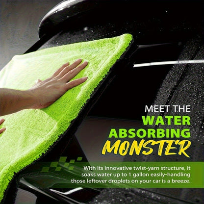 Microfiber Car Drying Towel 1400GSM – Dual-Sided Scratch-Free Twist Yarn Cloth, 48"x24" High-Absorbency Car Wash Towel