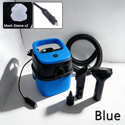 12V Bucket-Style Car Vacuum Cleaner with Suction and Blower Ports, 0.4L-Plus Source Capacity and Seven Colors