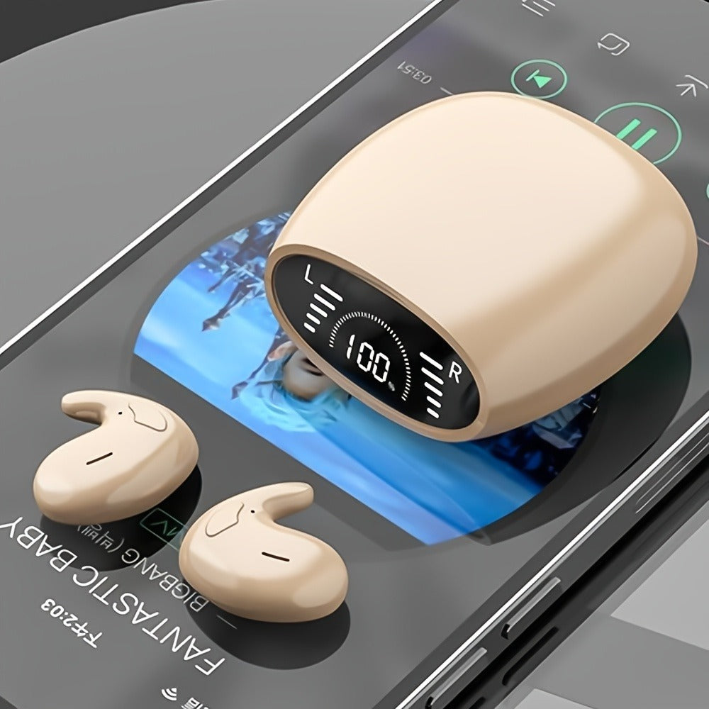 Bluetooth 5.3 Ultra-Thin Sleep Earbuds Invisible, Side Sleeping Special Small Ear Canal Mini Wireless Earphones, Comfortable In-Ear Invisible Design for Samsung Android iPhone Nighttime Relaxation Work