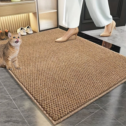 Imitation Sisal Bath Mat and Entryway Rug, 31.5 x 47.24 Inches in Dark Gray or Brown Woven Styles