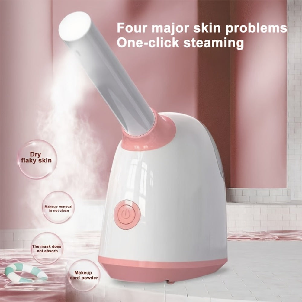 Pink Tabletop Facial Steamer Family with Five Regular, Upgraded, 3-in-1, Large-Tank or Portable Options