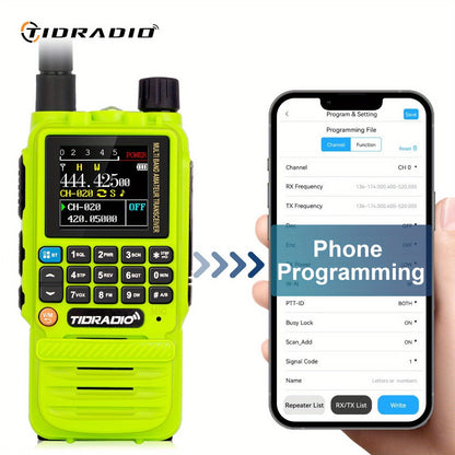 TIDRADIO TD-H3 Ham Radio GMRS Handheld Two Way Radio with USB-C Programming Charging, Long Range 2500mAh Battery, Air Band Antenna, Key Frequency Match for Outdoor Camping Emergency
