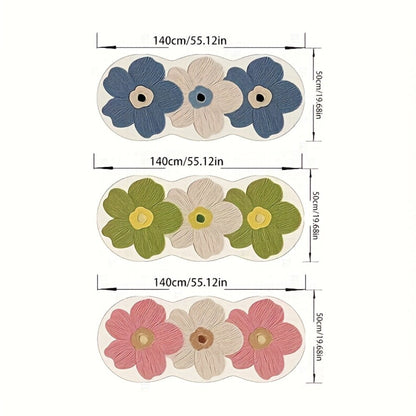 Area Rug, 10mm Polyester Imitation Cashmere Floral Floor Mat with Four Styles and Machine-Wash Care