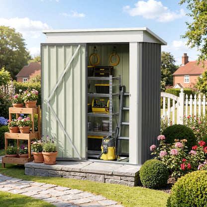 Garden Storage Shed | Metal Lockable Tool Backyard Waterproof Compact