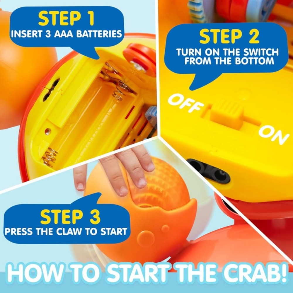 Crawling Crab Baby Toy with Lights, Music & Smart Obstacle Sensor – Interactive Tummy Time Toy for Infants, Dancing Walking Sensory Crawling Toy for Babies & Toddlers, Perfect Christmas & Baby Gift