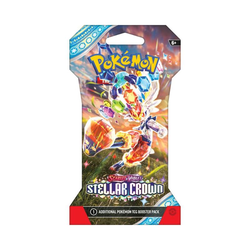 Pokemon TCG Stellar Crown Sleeved Booster Pack | Scarlet & Violet | 10 Cards | Terapagos Cinderace ex Hydrapple ex | ACE SPEC Cards | Official Pokemon Trading Card Game