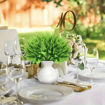 Artificial Boston Fern Stems, 10-Piece Greenery Set with 14-Inch Height and 11-Inch Spread