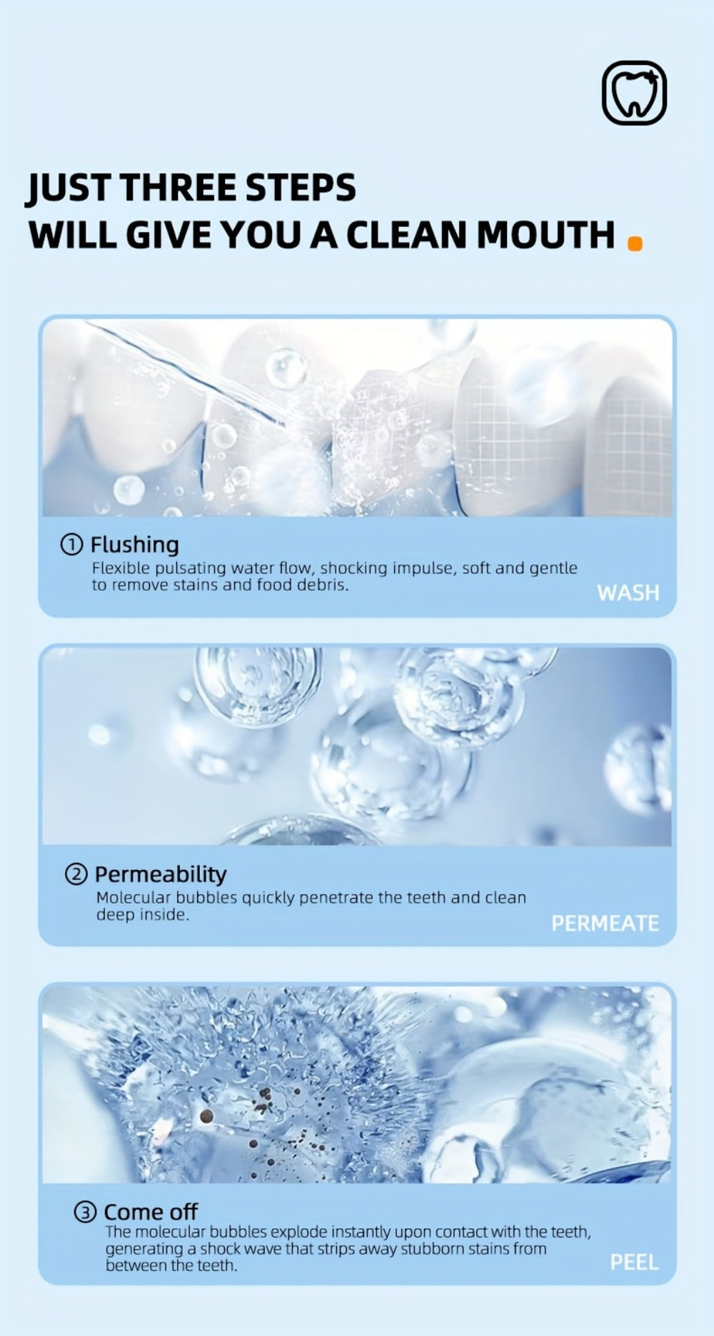 320ml USB-C Rechargeable Water Flosser with Four Nozzles, IPX7 Marking and Four Gradient Color Options