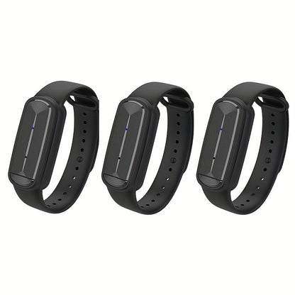 Ultrasonic Mosquito Repellent Bracelet 3-Pack – USB Rechargeable Intelligent Bug Repellent Wristband for Camping, Outdoor, Hiking & Travel, Waterproof Mosquito Control Bracelet for Adults & Kids
