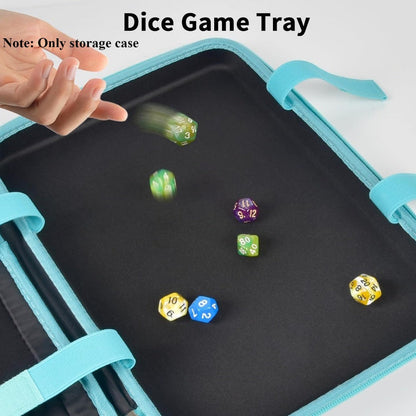 Four-Color Dice Tray Storage Case with Rolling Surface, Miniature Compartments and Polyhedral Slots