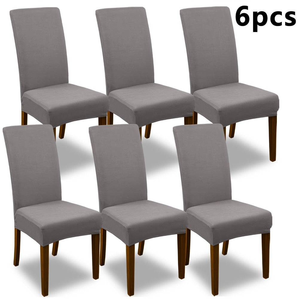 Chair Cover Set of 4 or 6 Stretch Jacquard Dining Slipcovers in Nine Available Color Choices