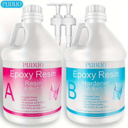 Epoxy Resin Kit Ultra Clear Bubble-Free Self-Leveling – 2-Part Casting & Coating Resin for River Tables Countertops Crafts, Yellowing-Resistant Fast Cure Formula