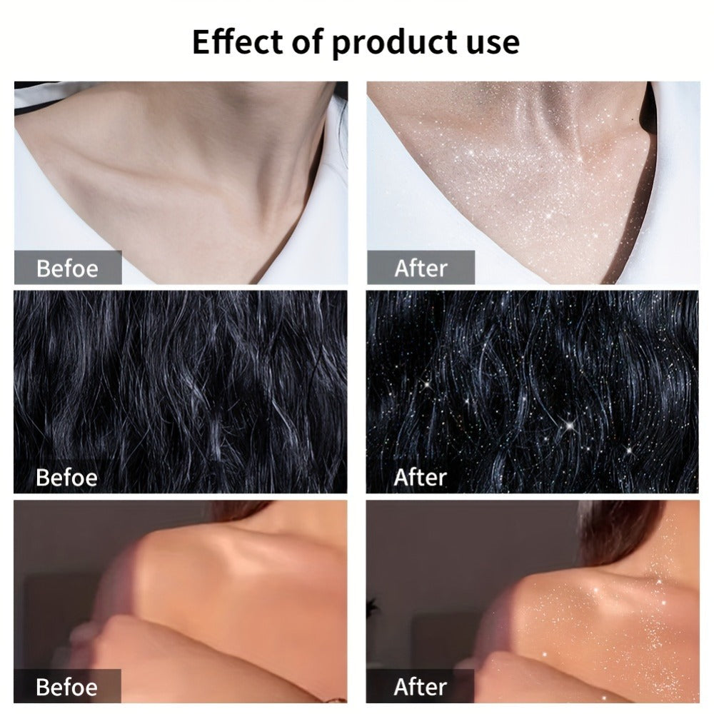 100 ml Star-Shaped Body Shimmer Spray for Hair, Skin and Clothing in Single Checkout Option