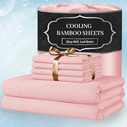 Bed Sheet Set 4-Piece Bamboo-Derived Fabric with Source-Listed Extra-Deep Pocket and Eighteen Colors