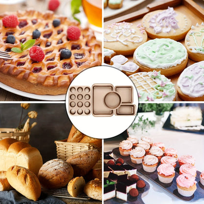 Nonstick Bakeware Set Stackable Space-Saving - Round & Square Pans, Waffle Tray, Cookie Sheet, Dishwasher Safe, Carbon Steel Baking Pan Set for Oven, 2pcs / 5pcs / 10pcs Options