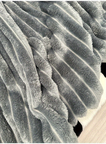 Channel-Textured Throw Blanket in Seven Colors and Four Displayed Size Options from 50 x 60 to 108 x 90 Inches