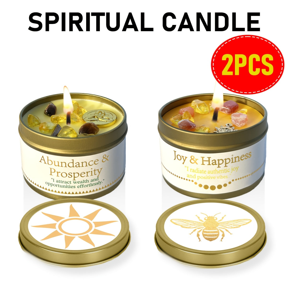 3oz Decorative Tin Candle or Two-Piece Crystal and Guidance Card Set with Multiple Label Pairings