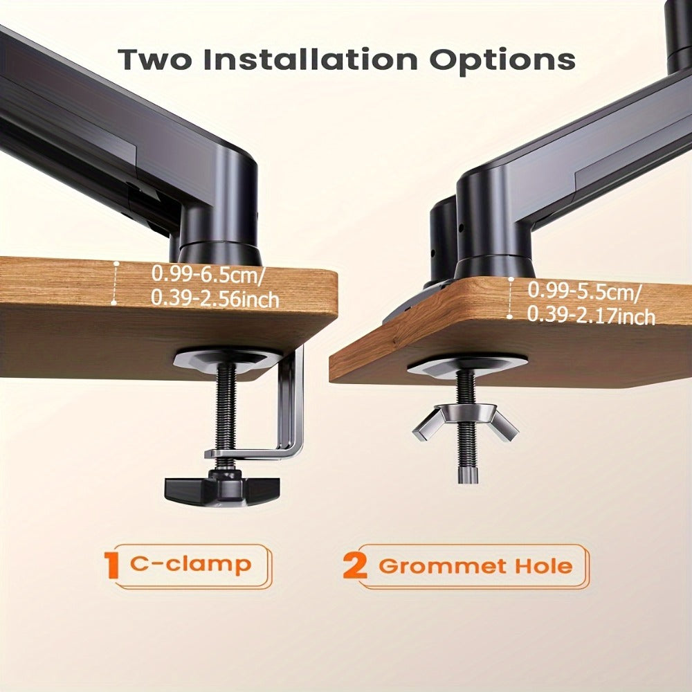 Dual Monitor Stand for 32 Inch Screens, Full Motion Dual Monitor Arm with 180° Swivel Tilt 360° Rotation