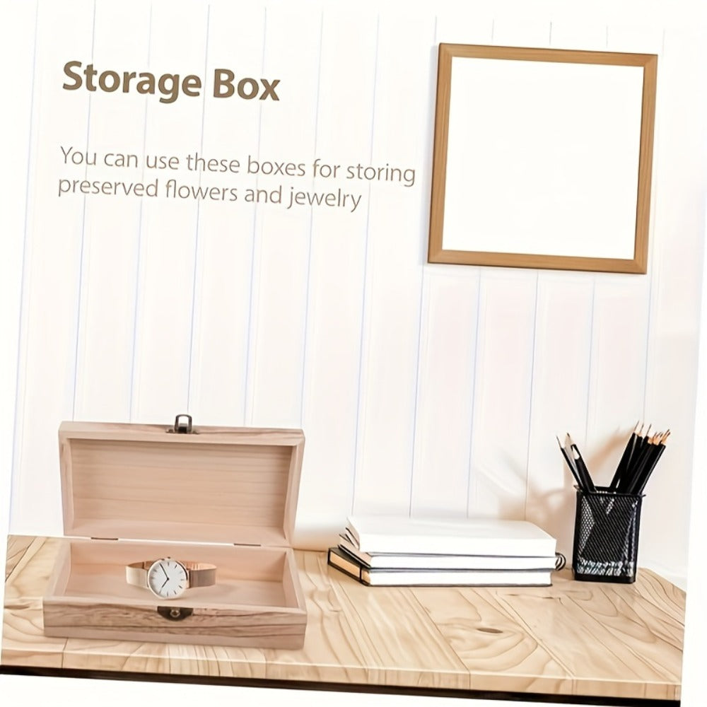Jewelry Box with Lid & Lock Clasp Set of 3, Vintage Wooden Storage Boxes for Jewelry, Daily Essentials & Gift Packaging