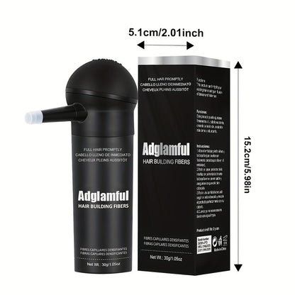 Hair Fiber Powder Kit with Tall Container and Directional Spray Applicator in Medium Brown or Black