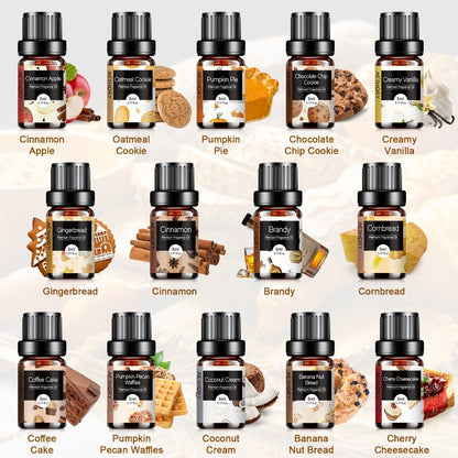 14-Bottle Fragrance Oil Gift Set with 5ml Bakery or Floral Scent Assortments for Diffusers and Candle Projects