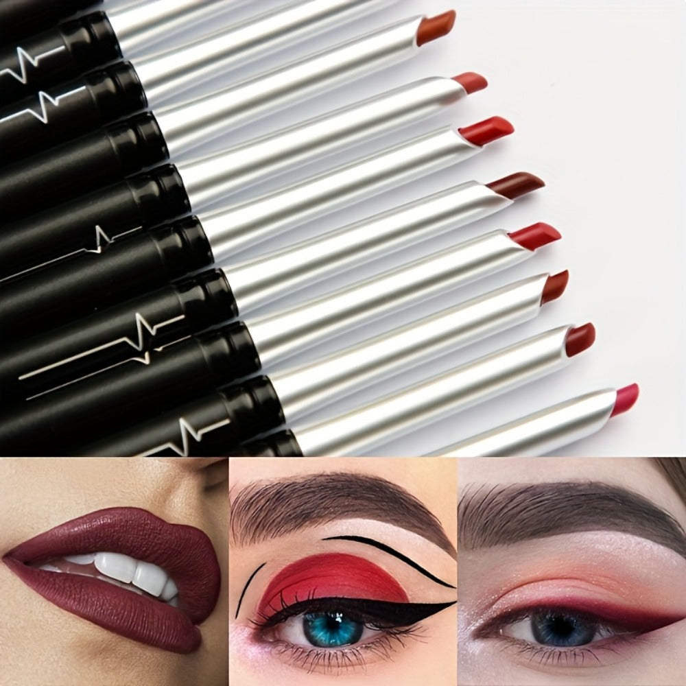 Matte Lip Liner Pencil with Eleven Numbered Checkout Shades from 01 to Color #17 for Defined Lip Looks
