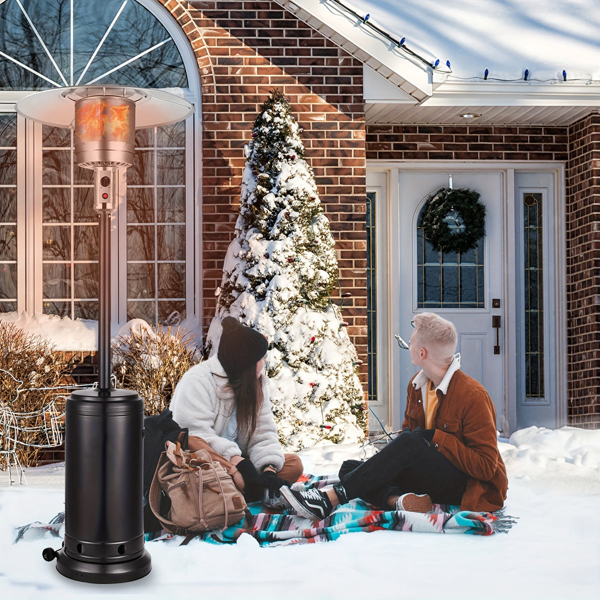 Patio Heater, Propane Outdoor Standing Stainless Steel Garden Party for Garden, Patio and Yard Use