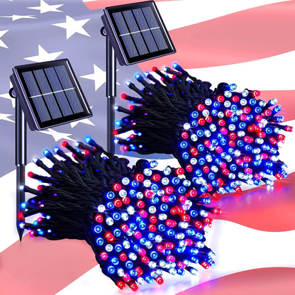 String Lights, IP65 Solar Fairy Lights with Eight Modes, 100- or 200-LED Pack Options and Seven Colors