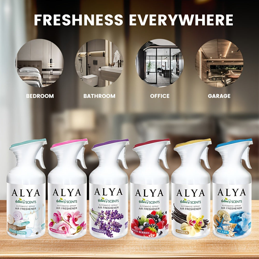 Aromatherapy Air Freshener Spray 6 Scents, Lavender Vanilla Ocean Magnolia for Entryways, Bedrooms and Living Spaces