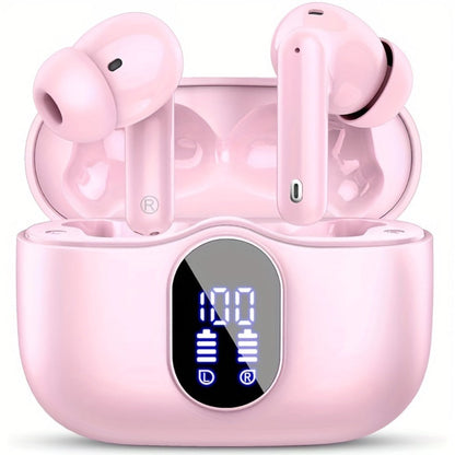 Wireless Earbuds Bluetooth 5.3 with ENC Mic, 36-Hour Playback, LED Case and IPX4 Protection