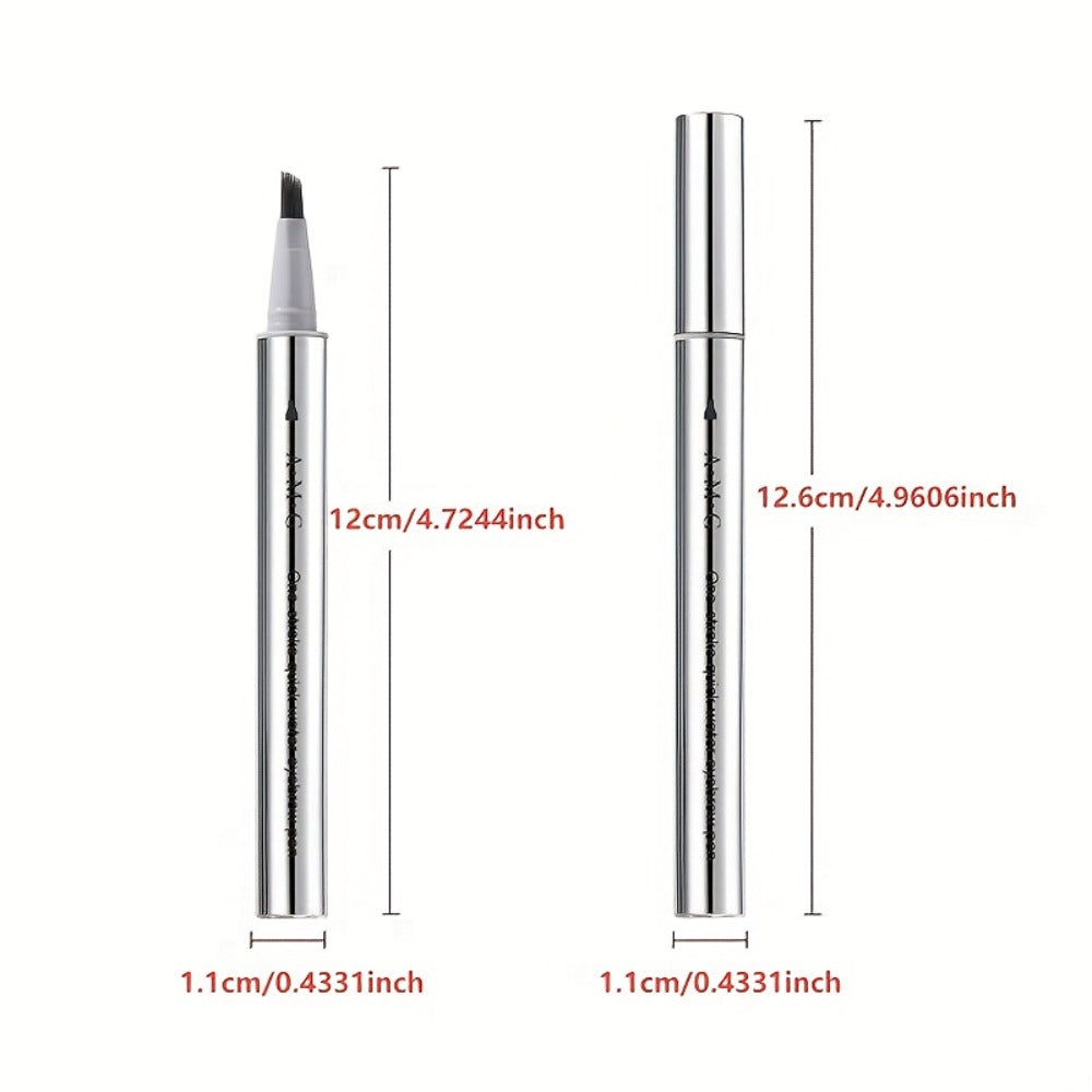 2-in-1 Eyebrow and Hairline Pen with Dense Multi-Fork Brush, Pointed Tip and Three Brown-to-Black Shades