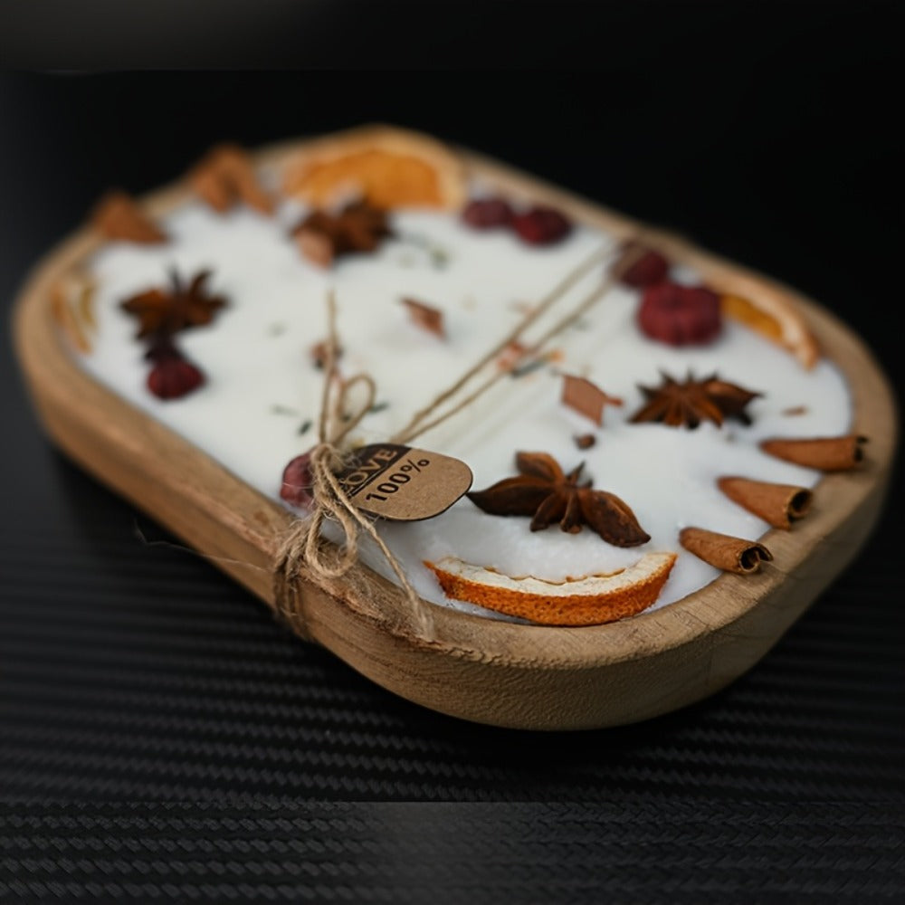 Scented Candles in Wooden Boat-Shaped Holder – Unique Refreshing Fragrances for Home, Hotel & Dining Decor, Perfect for Birthdays, Parties & Valentine's Day, Luxury Aromatherapy Gift Candle