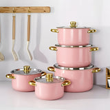 10pcs pink cookware