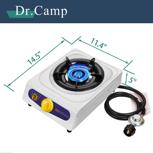 Propane Camping Stove Single & Double Burner – Stainless Steel Gas Cooker with Auto Ignition for Outdoor Cooking, Camping, Fishing, Hiking, Garden BBQ & Tailgate – Portable Camp Kitchen Burner