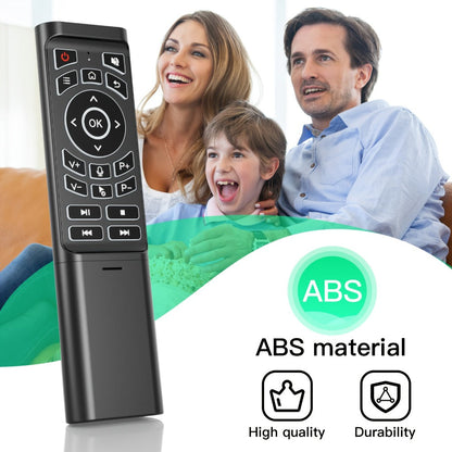 Mini Wireless Keyboard Remote Control Tri-Mode - Bluetooth & 2.4G Dual Channel, 7-Color Backlight, Gyroscope, Infrared Learning, Multi-Device Switching, Voice Command, PC Android TV Compatible