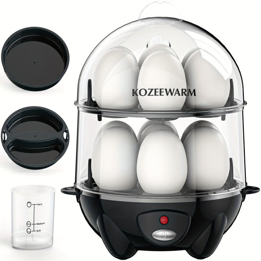 Electric Egg Boiler & Cooker with Auto Shut-Off – Single & Double Layer, Multi-Function for Hard Boiled, Soft Boiled, Scrambled, Omelette, Steamed Vegetables & Dumplings, 4 Colors