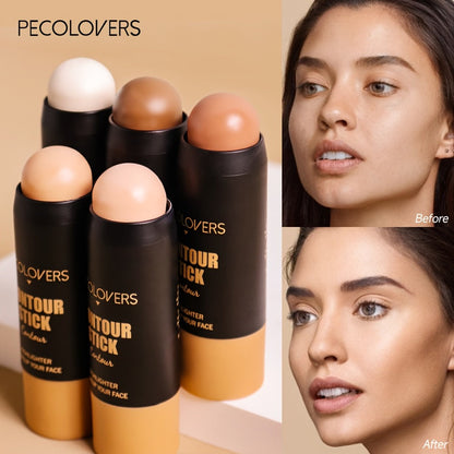 Five-Piece Cream Concealer Stick Set in Five Shades for Face and Body Makeup with Twist-Up Tubes