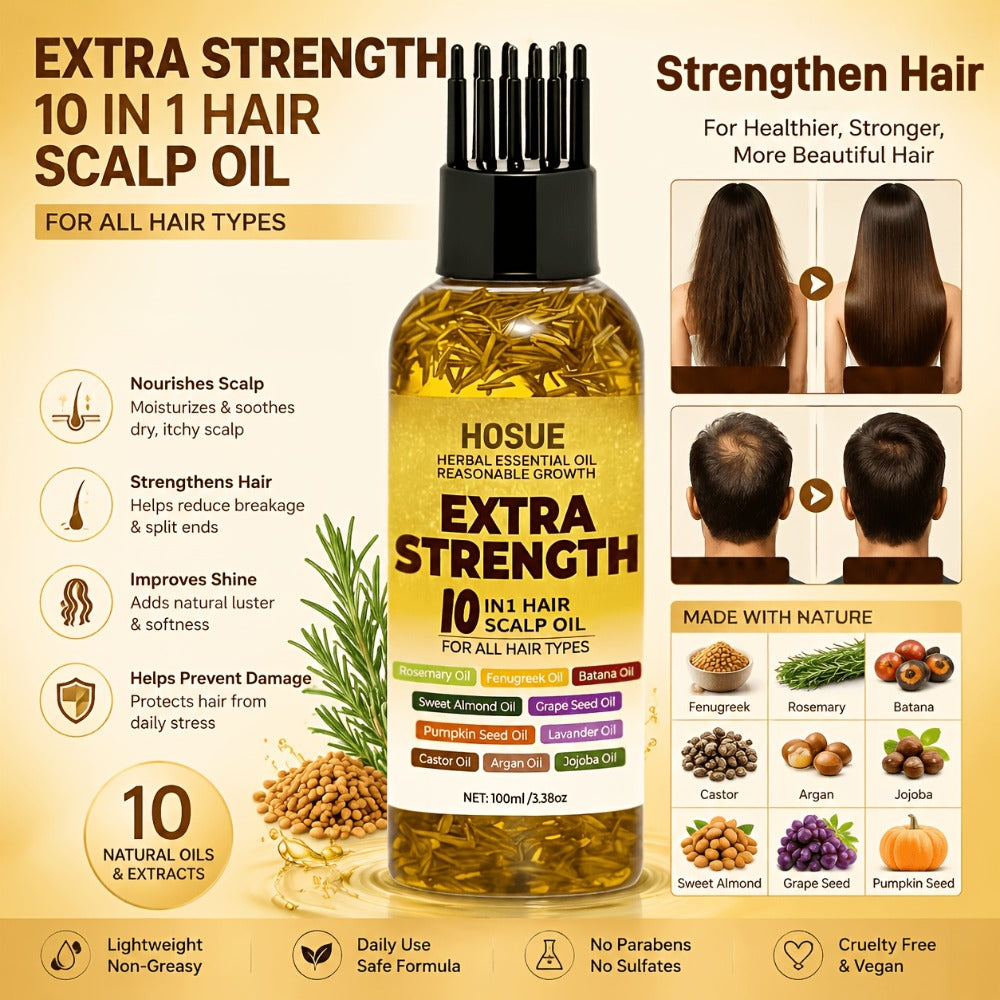 3.38 oz Botanical Hair and Scalp Oil in Six Checkout Options with Source-Labeled Plant Oils
