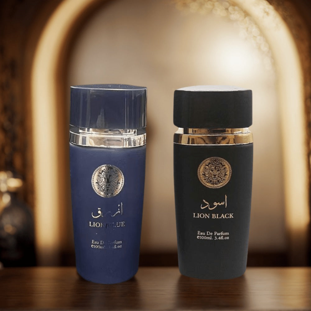 Arabian Men's Perfume Set 2 x 3.4 oz | Long Lasting Oriental Cologne Duo Oud Woody Scent for Holidays Dates Daily Wear Gift for Him