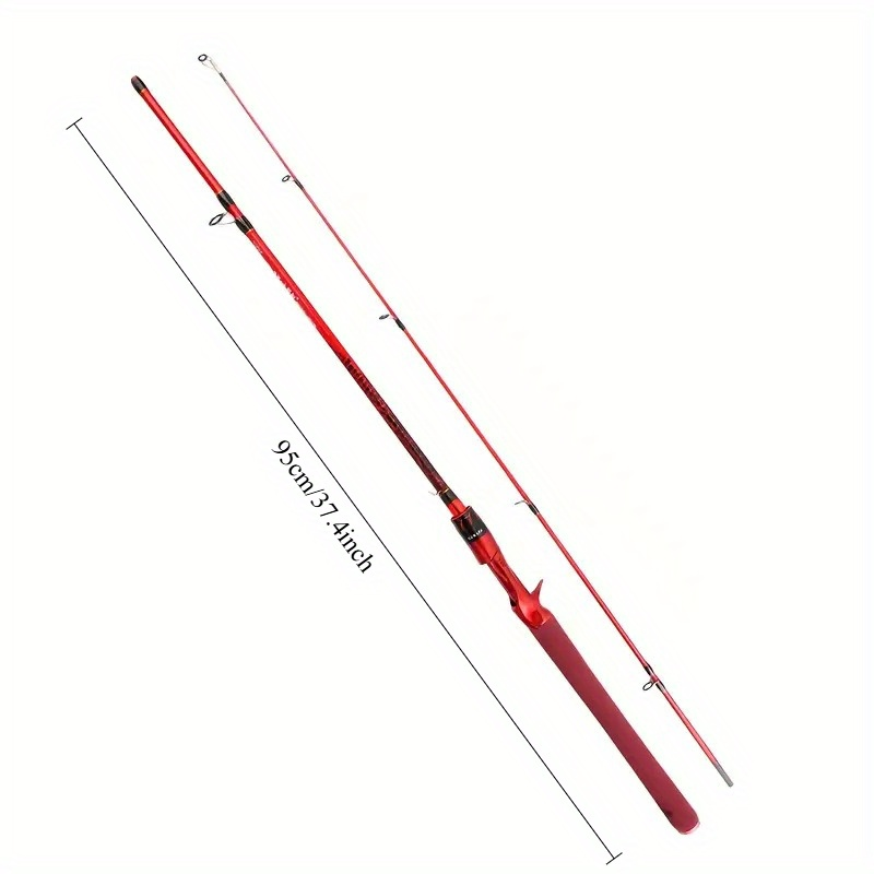 Red and Black Casting Fishing Rod with Split Grip, Reel Seat and 180cm/70.86inch Checkout Size