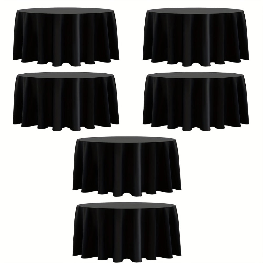 120-Inch Round Tablecloth Multipacks in Black or White with Six-, Twelve- or Eighteen-Piece Options