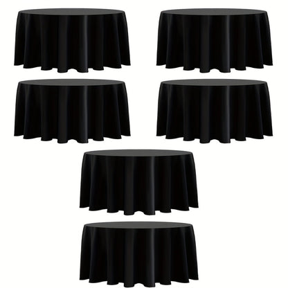 120-Inch Round Tablecloth Multipacks in Black or White with Six-, Twelve- or Eighteen-Piece Options