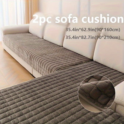 Sofa Cover Quilted-Texture Two-Piece Set with 35.4 x 82.7 and 35.4 x 62.9-Inch Panels in Five Colors
