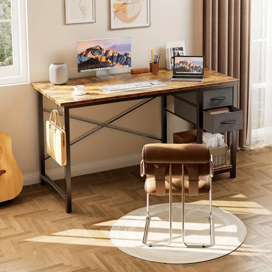 47-Inch Fabric Gaming Desk with Storage Drawers for Home Office detail image