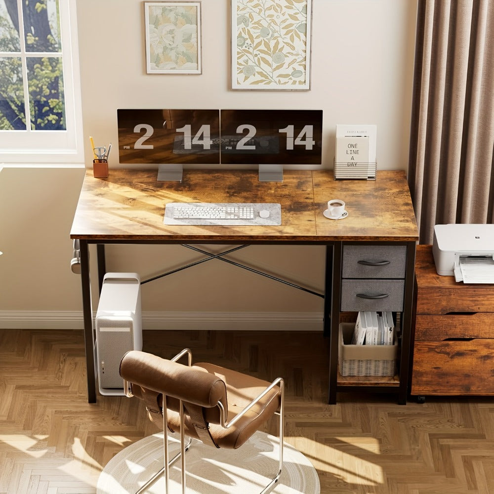 47-Inch Fabric Gaming Desk with Storage Drawers for Home Office detail image - detail view 8
