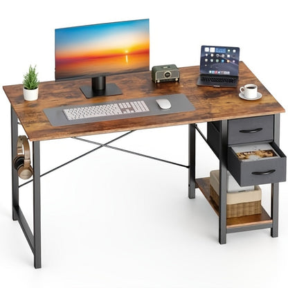 Gaming Desk, 47-Inch with 2 Fabric Storage Drawers - Computer Desk for Home Office shown in the main product view