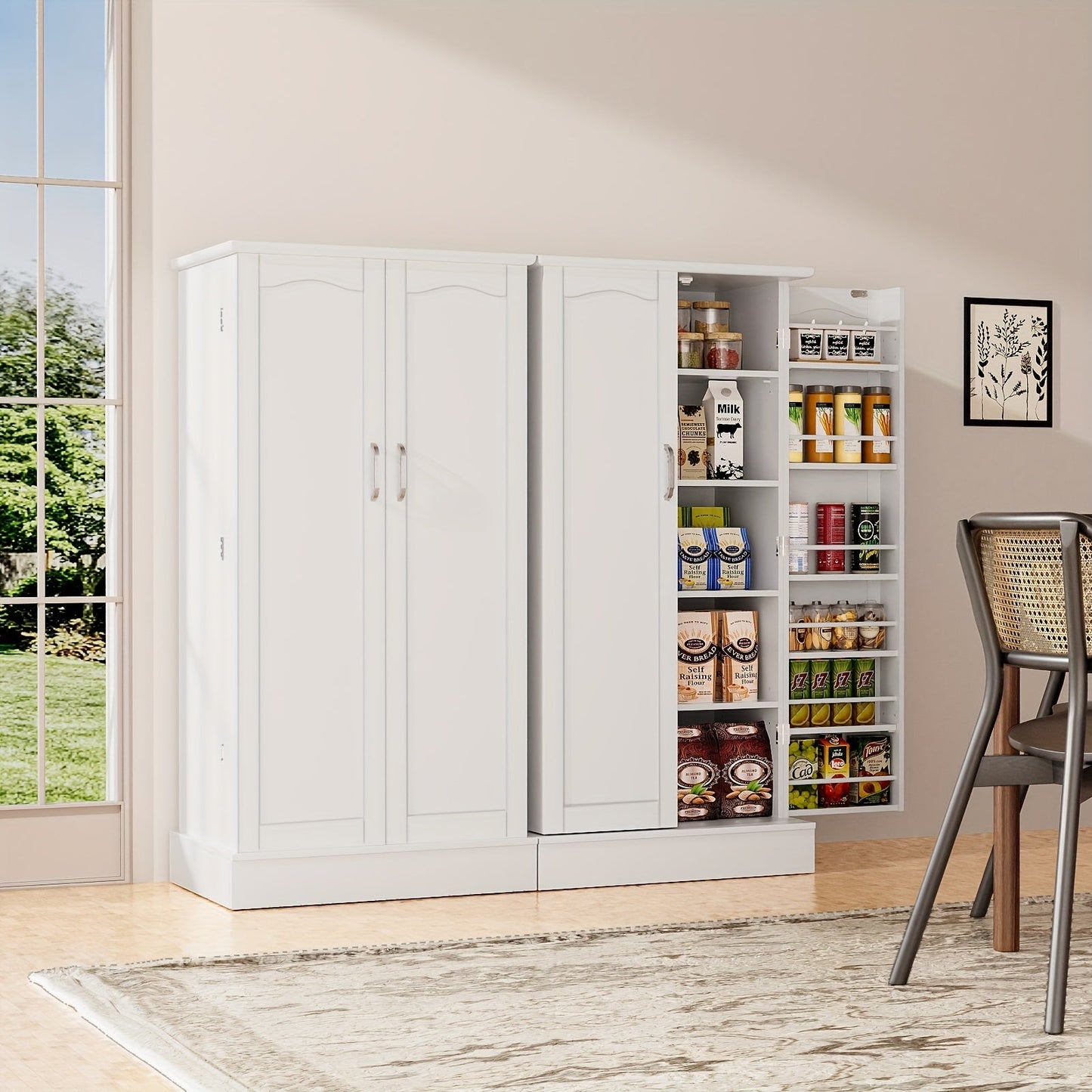 Storage Cabinet shown in the White, 16"D x 24"W x 47"H option