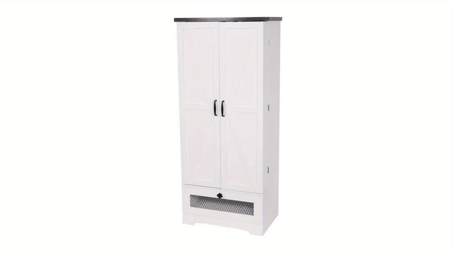 47-Inch Freestanding Kitchen Pantry Cabinet with Storage Drawers and Adjustable Shelves detail image - detail view 13